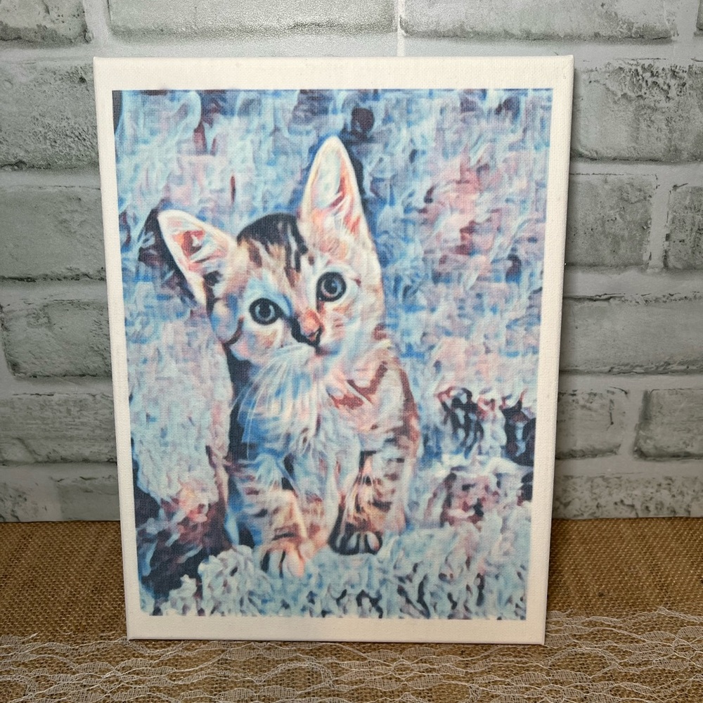 Colorful kitten canvas